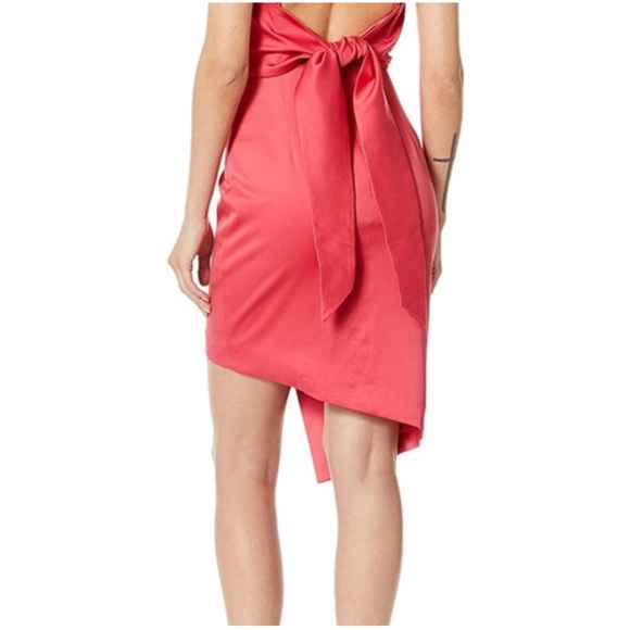 Revolve Elliatt Decades Asymmetrical Dress with Tie Back in Melon - Picture 4 of 5